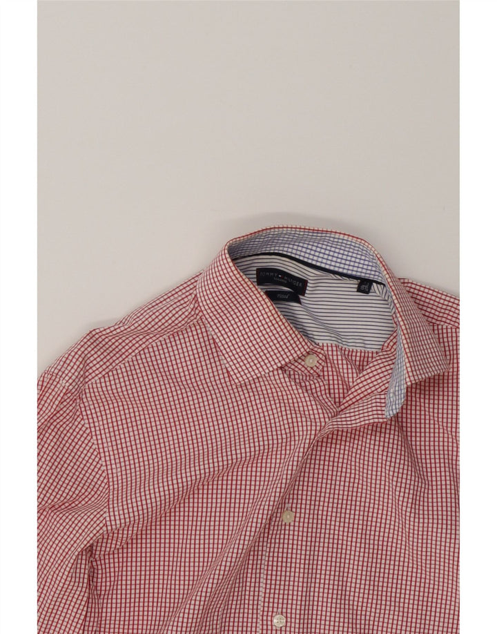 TOMMY HILFIGER Mens Shirt Size 15 3/4 40 Medium Red Check Cotton Vintage Tommy Hilfiger and Second-Hand Tommy Hilfiger from Messina Hembry 