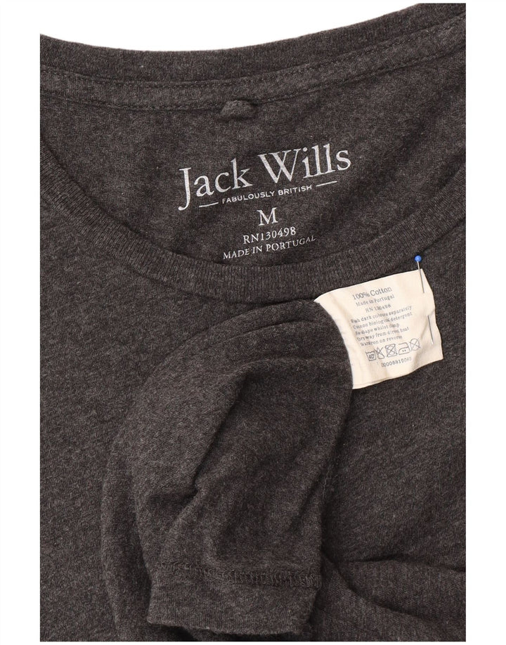 JACK WILLS Mens T-Shirt Top Medium Grey Cotton