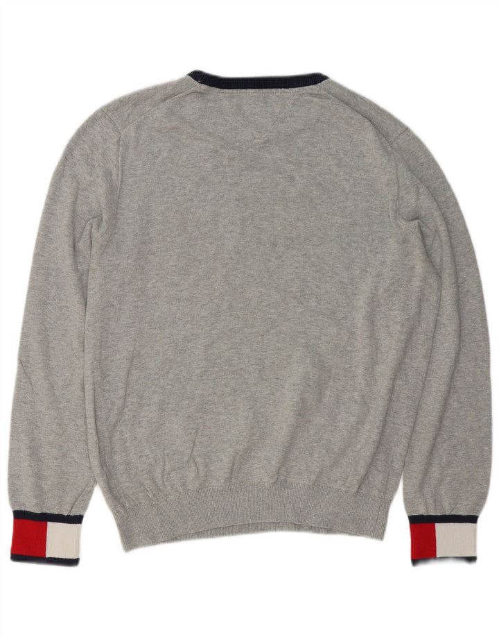TOMMY HILFIGER Muški džemper s okruglim izrezom srednje sive boje