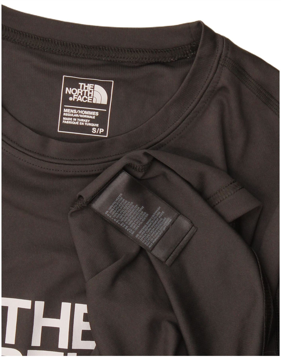 Mali crni poliesterski gornji dio muške majice s grafičkim motivima The North Face