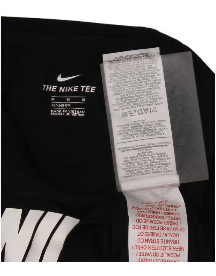 NIKE Girls Crop Graphic Majica dugih rukava 10-11 godina srednje crna pamuk