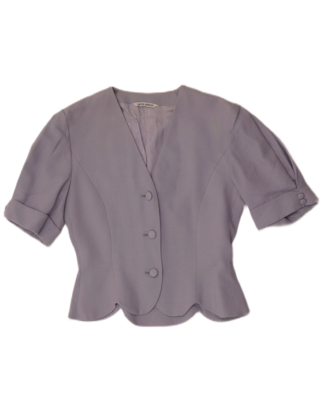 Laura Ashley Ženska jakna s kratkim rukavima s 3 gumba UK 10 Mala ljubičasta