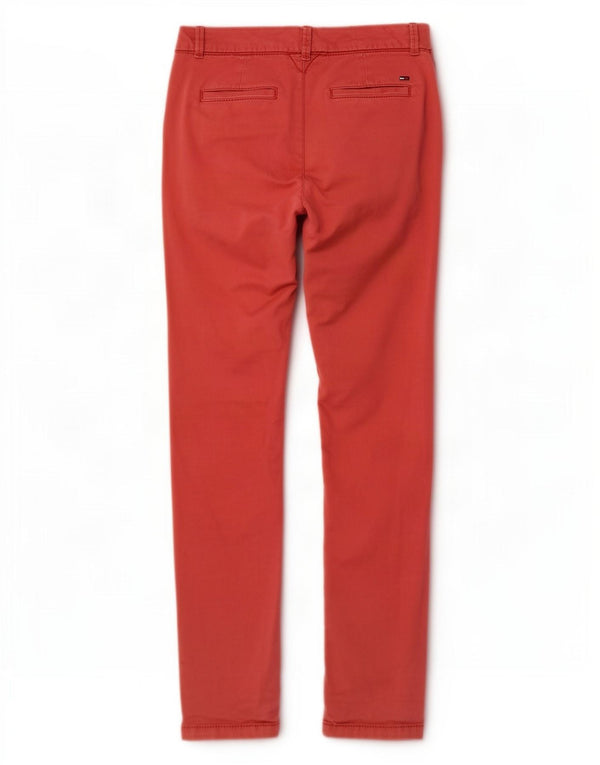 Tommy Hilfiger Ženske uske chino hlače W26 L32 Crveni pamuk