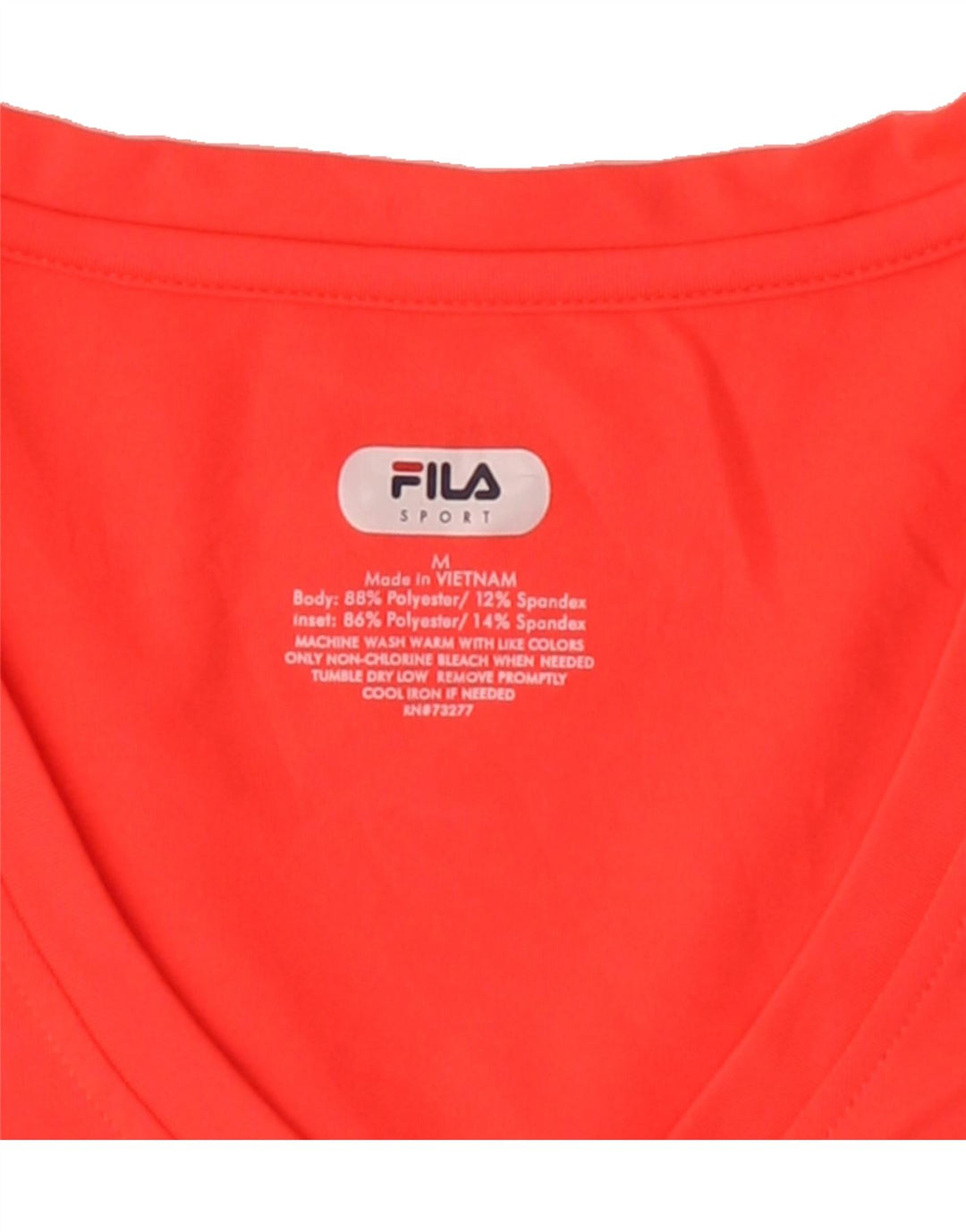 FILA Womens T-Shirt Top UK 12 Medium Orange Polyester Vintage Fila and Second-Hand Fila from Messina Hembry 
