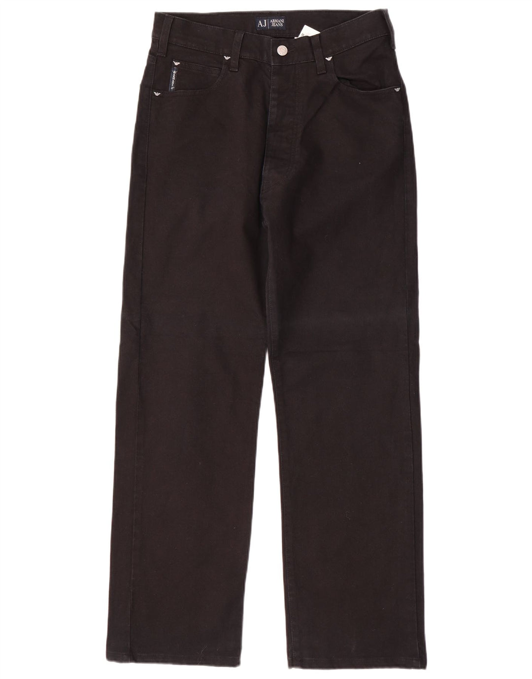 ARMANI Muške ravne traperice W30 L30 crni pamuk