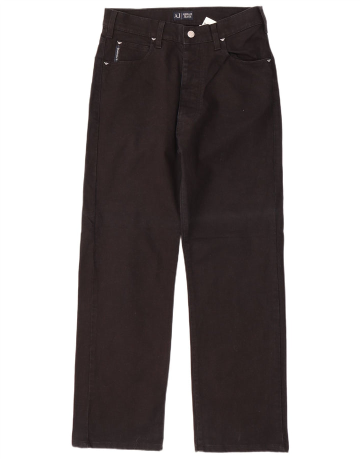 ARMANI Muške ravne traperice W30 L30 crni pamuk