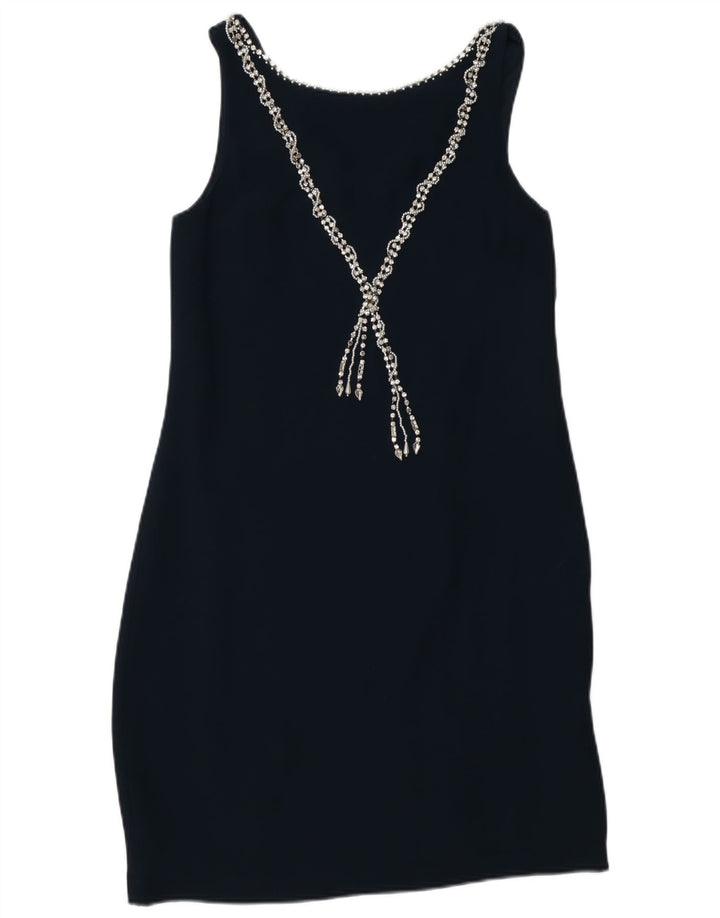 MONSOON ženska plašt haljina bez rukava UK 10 Mala tamnoplava viskoza