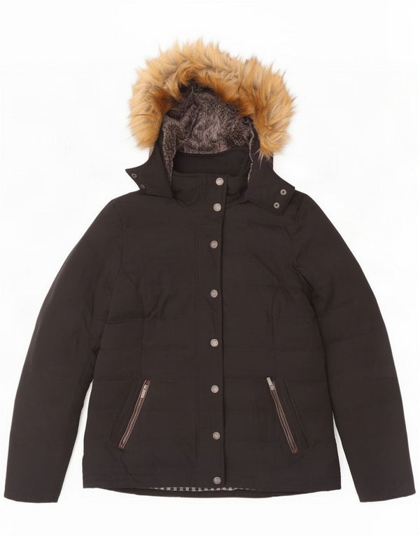 Fat Face ženska podstavljena jakna s kapuljačom UK 14 Large Black Polyester