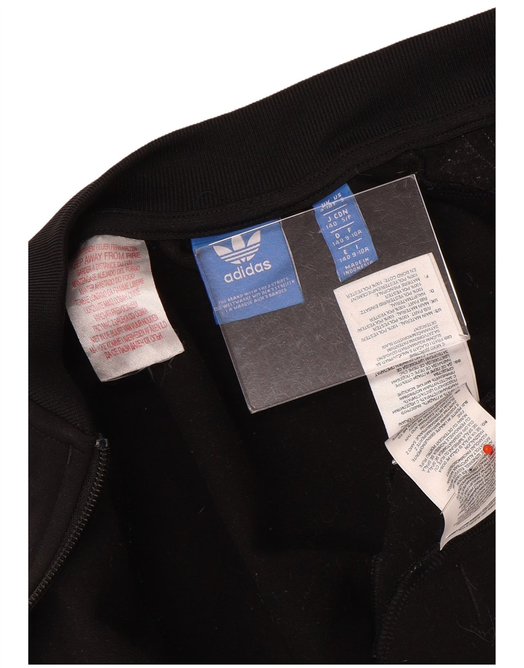 Gornja jakna od trenirke Adidas za dječake 9-10 godina, crni poliester