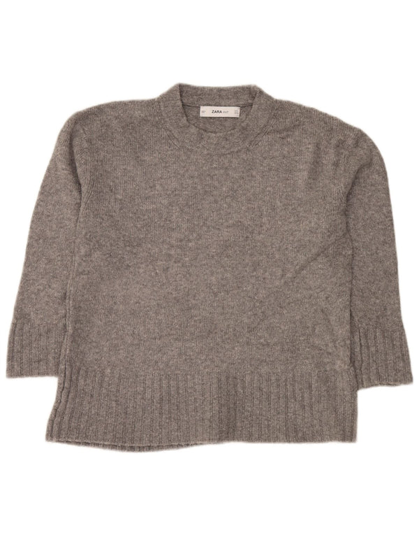 Zara ženski pulover s okruglim izrezom UK 10 Small Grey Flecked