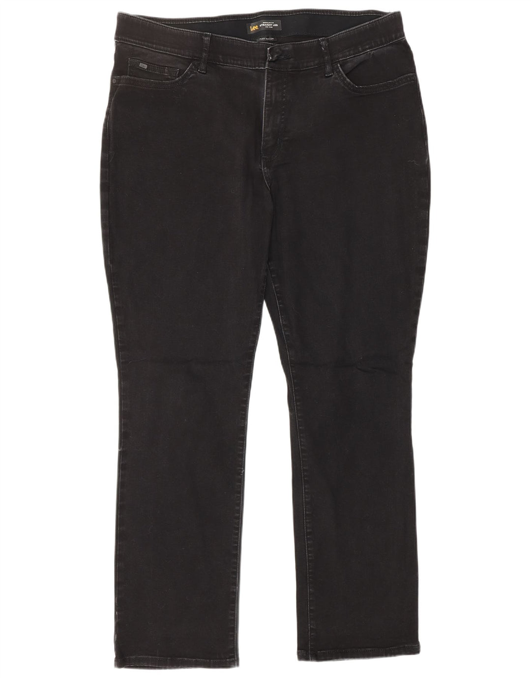 Lee ženske ravne traperice srednjeg rasta US 18 2XL W38 L30 crni pamuk