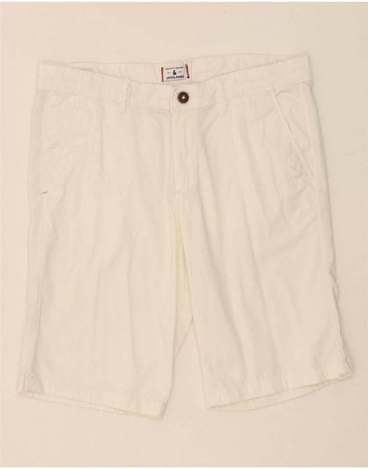 JACK & JONES Muške chino kratke hlače srednje veličine W32 Bijele