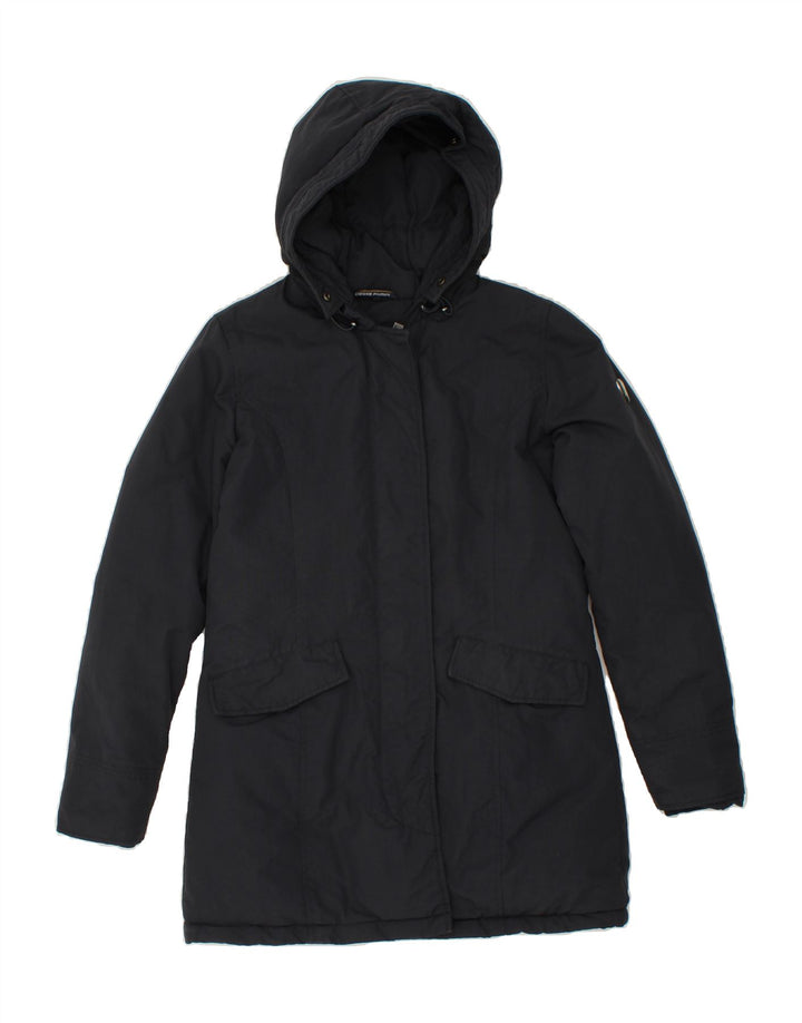 CIESSE PIUMINI Womens Hooded Padded Coat IT 42 Medium Navy Blue Polyester Vintage Ciesse Piumini and Second-Hand Ciesse Piumini from Messina Hembry 