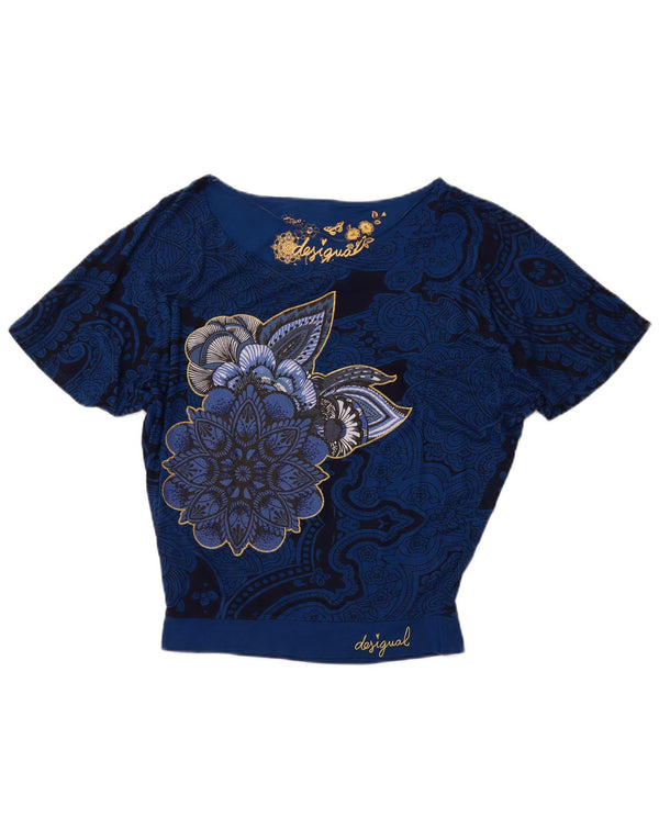 DESIGUAL ženska prevelika bluza s krilima šišmiša Top UK 10 Small Blue Paisley