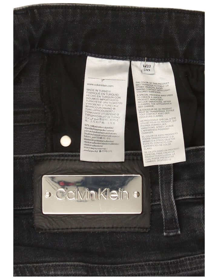 Calvin Klein muške uske traperice W33 L32 crni pamuk