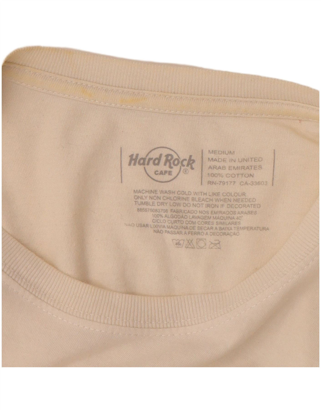 Hard Rock Cafe muška majica kratkih rukava Lisboa Graphic T-Shirt Srednje bijelog pamuka