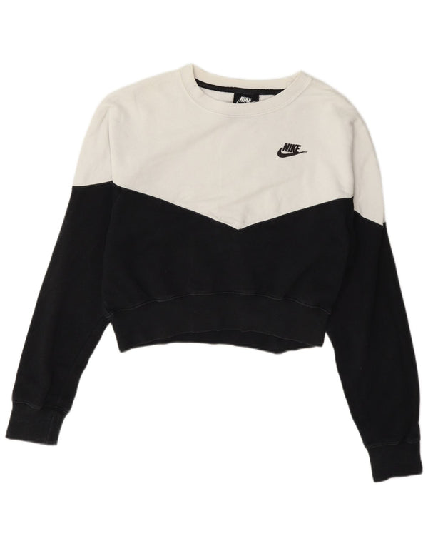 Nike Ženska kratkotrajna majica UK 10 Mali bijeli pamuk u blokovima boja