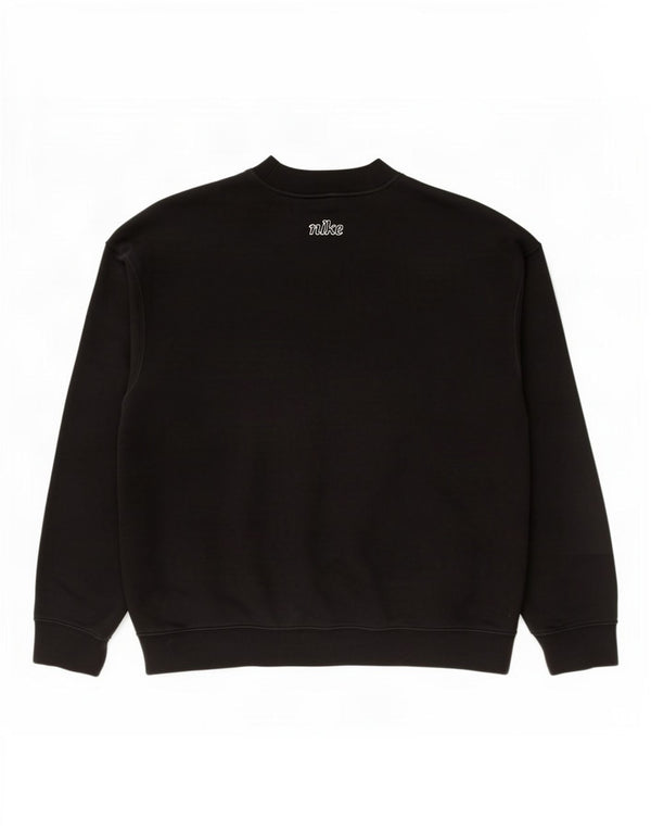 Nike Ženski Dri Fit Graphic Oversized Sweatshirt Jumper UK 6 XS Black