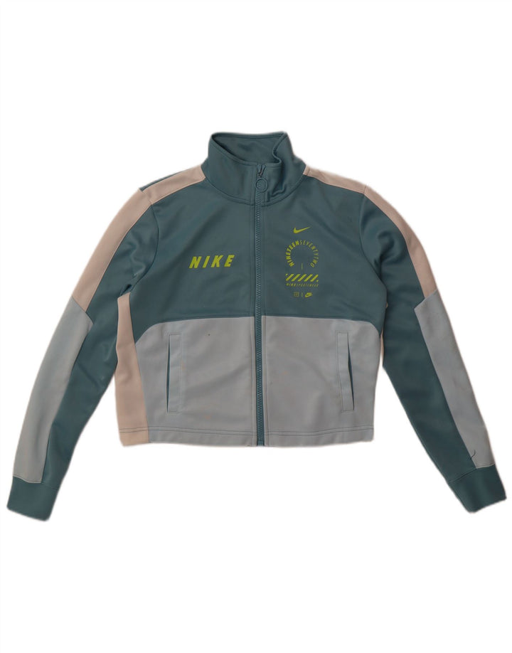 Nike ženska gornja jakna trenirke s velikim grafičkim motivima UK 10 Small Blue