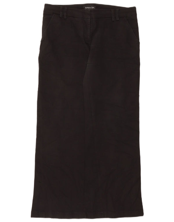 Patrizia Pepe Ženske chino hlače širokih nogavica IT 46 Large W34 L29 Crne
