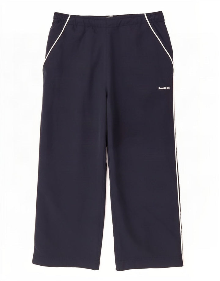 Reebok Ženske Capri Trenirke Hlače UK 10 Male tamnoplave poliesterske