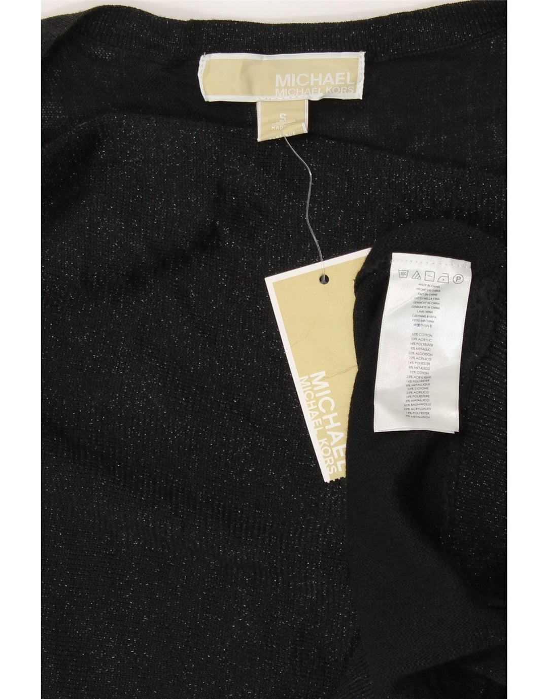 Michael Kors Ženski gornji dio bluze bez rukava UK 10 Mali crni pamuk