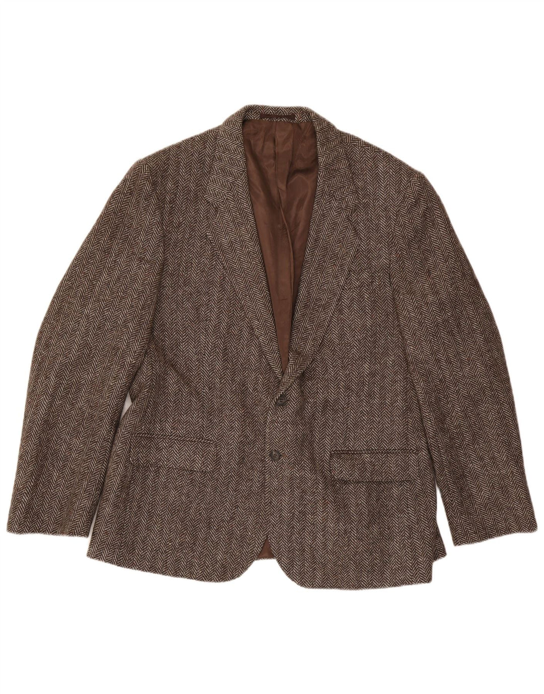 Four Seasons Muška jakna sa 2 gumba UK 48 4XL Smeđa vuna riblja kost