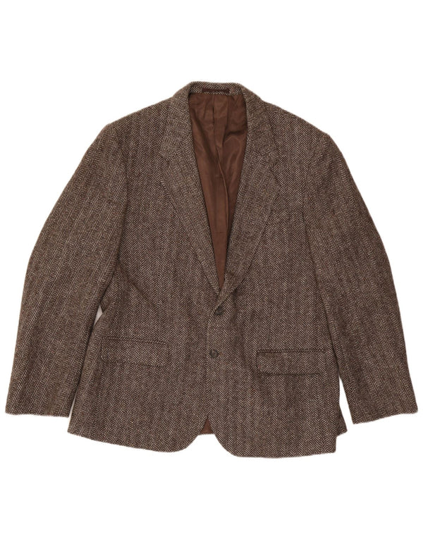 Four Seasons Muška jakna sa 2 gumba UK 48 4XL Smeđa vuna riblja kost