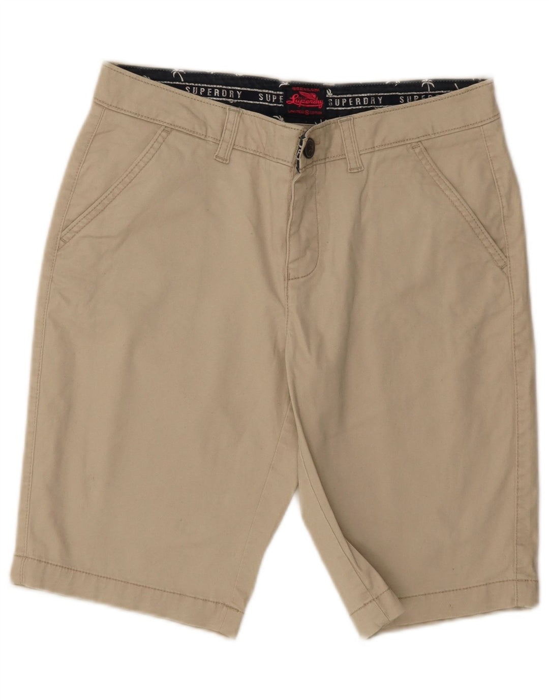 Superdry ženske chino kratke hlače W30 srednje bež pamuk