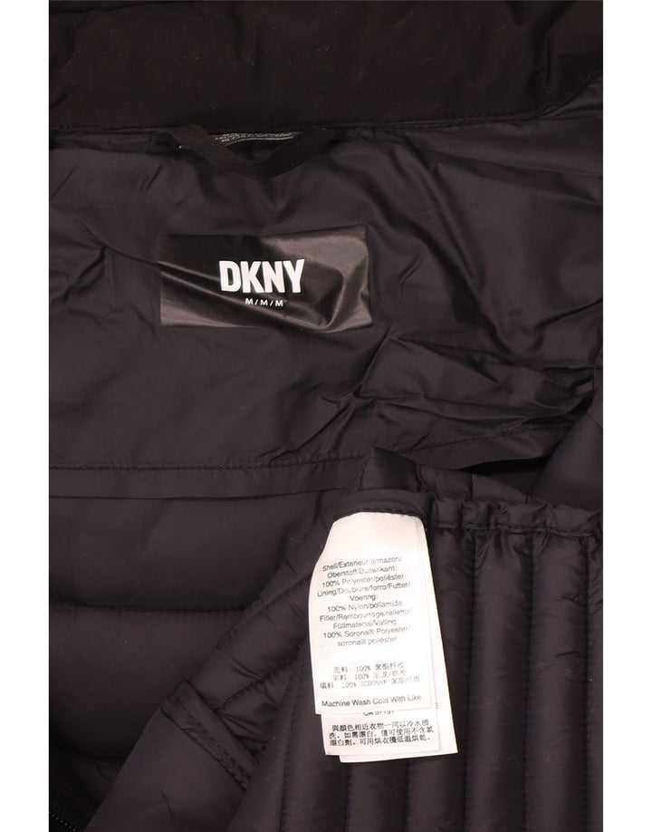 Dkny ženski podstavljeni kaput s kapuljačom UK 12 srednji crni poliester