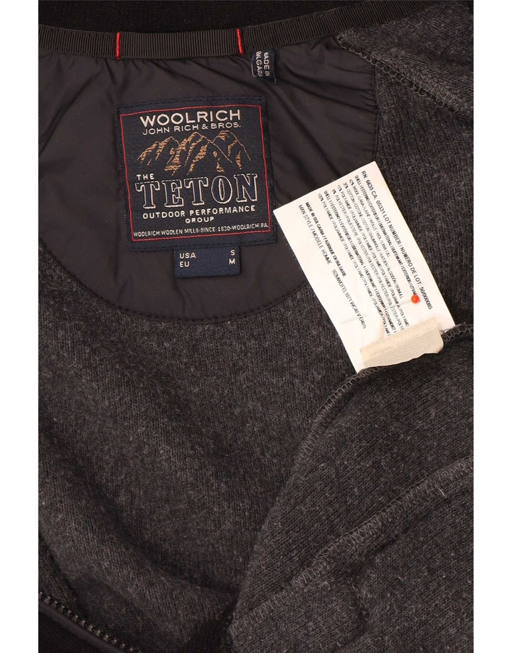 Woolrich muški kardigan pulover mali crni vuneni blokovi