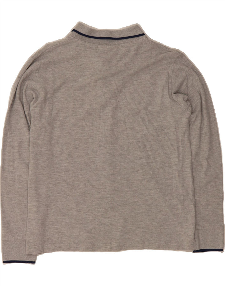 LOTTO Mens Long Sleeve Polo Shirt Medium Grey Cotton Vintage Lotto and Second-Hand Lotto from Messina Hembry 
