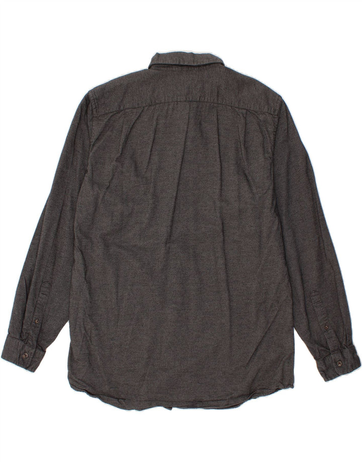EDDIE BAUER Mens Relaxed Fit Shirt Large Grey Flecked Cotton Vintage Eddie Bauer and Second-Hand Eddie Bauer from Messina Hembry 
