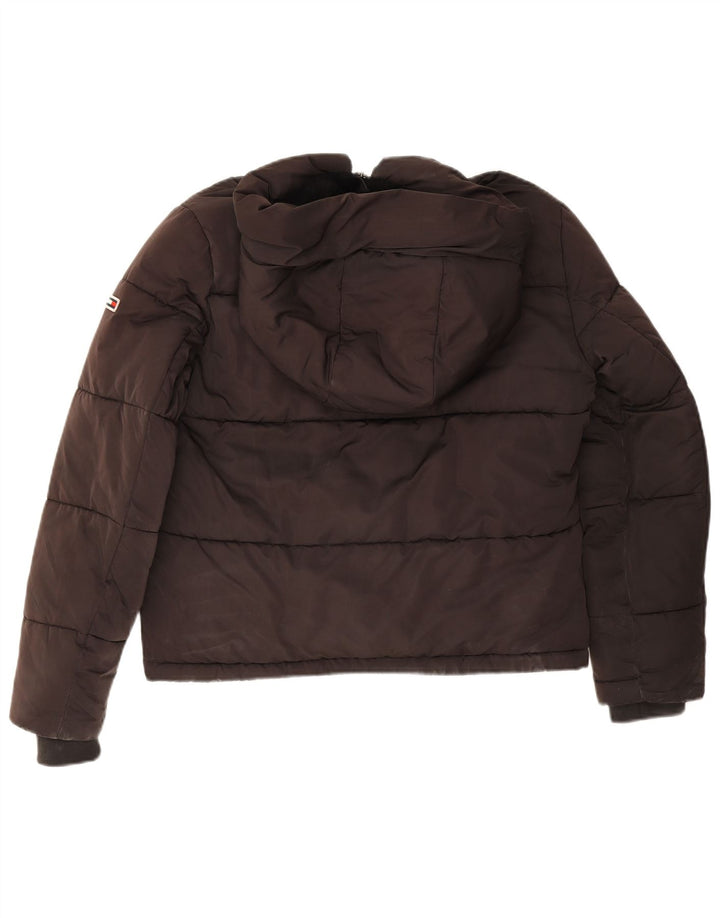 Tommy Hilfiger ženska kratka prevelika podstavljena jakna UK 6 XS sivi poliamid