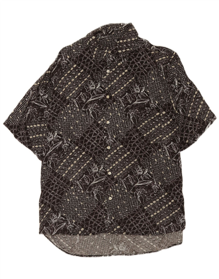 Vintage muška košulja kratkih rukava srednje crna patchwork