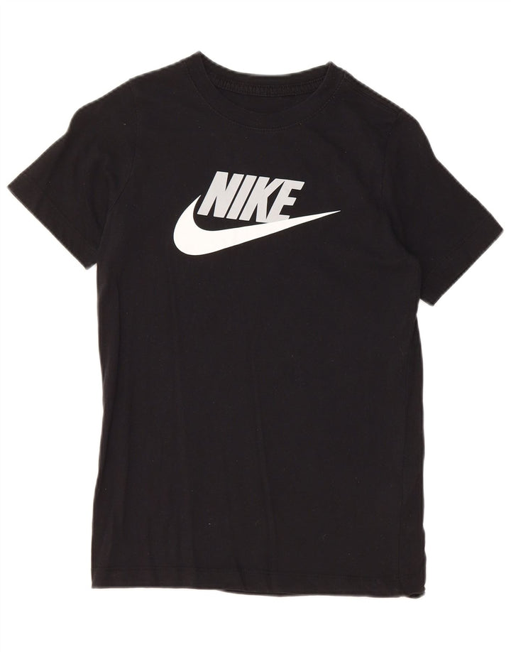 NIKE Boys Graphic T-Shirt Top 10-11 Years Medium Black Pamuk
