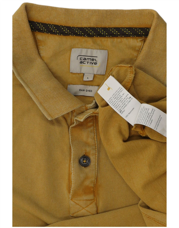 Camel Active muška sirovo obojena polo majica, veliki žuti pamuk