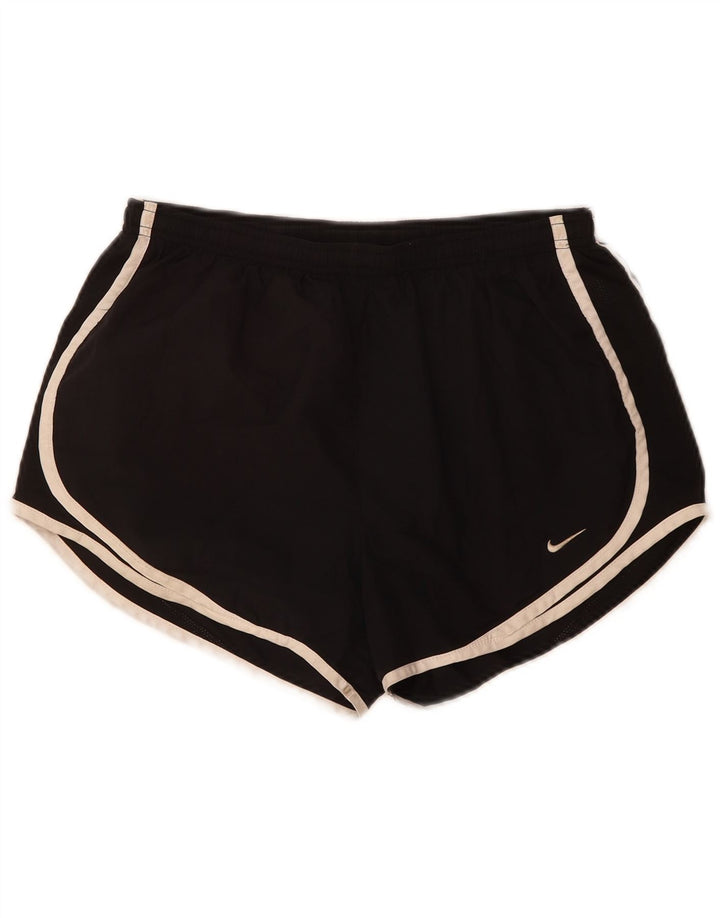 NIKE Womens Dri Fit Sport Shorts UK 12 Medium  Black Polyester
