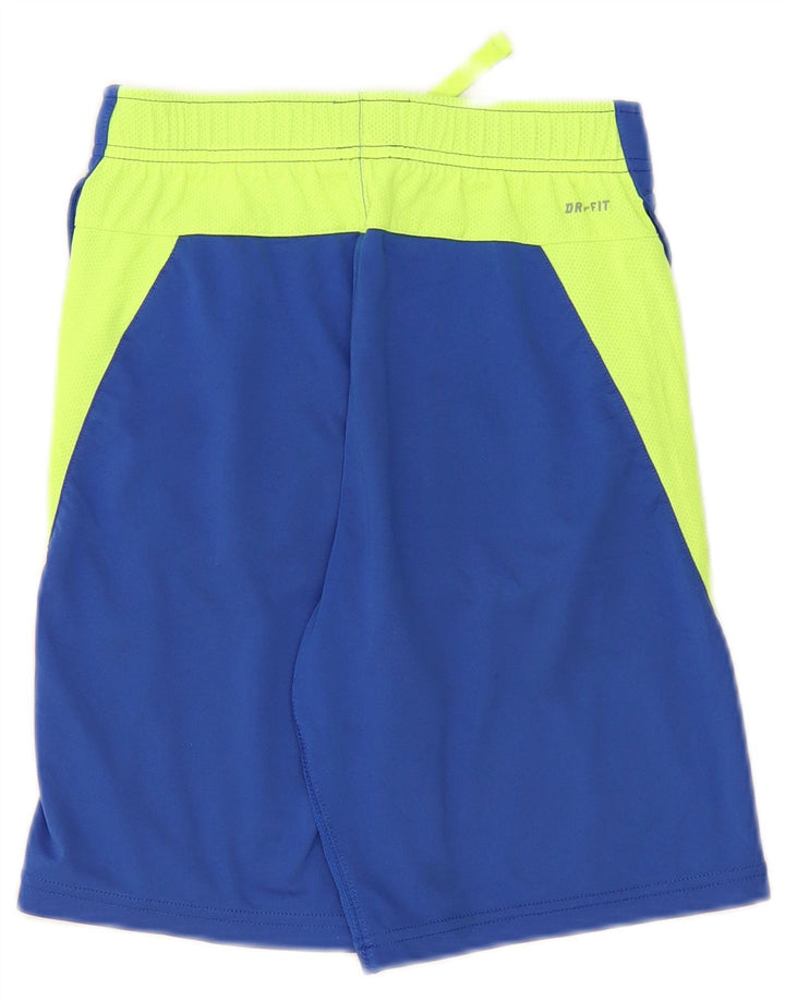 Nike Boys Dri Fit Sport Shorts 8-9 Years Small Blue Colourblock Poliester