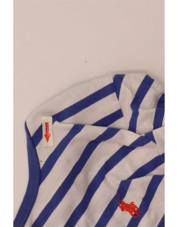 Ženska majica kratkih rukava Ralph Lauren UK 12 srednje bijele pruge, pamuk