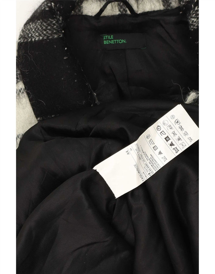 Benetton ženski kaput IT 44 srednje crne karirane vune