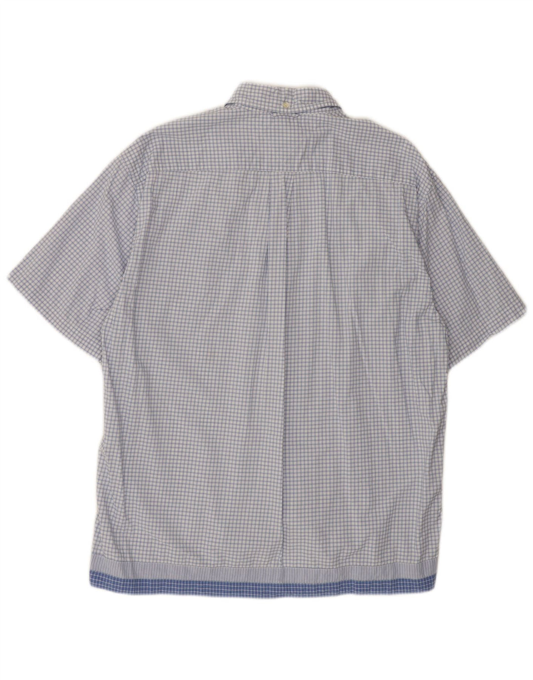 TOMMY HILFIGER Mens Short Sleeve Shirt Large Blue Check Cotton