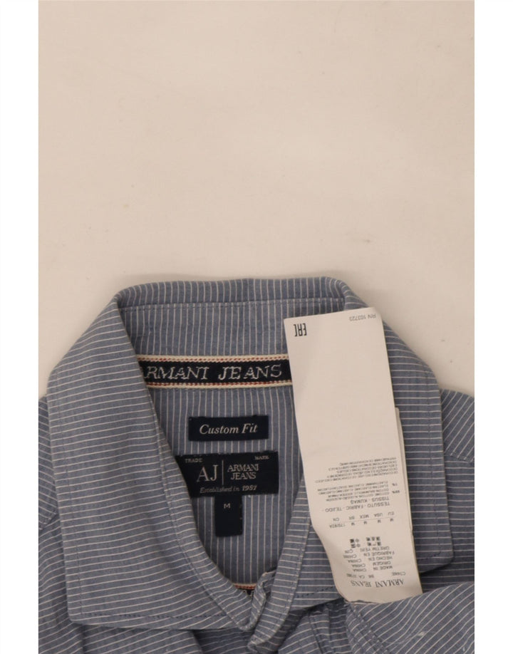 Armani Jeans muška košulja prilagođenog kroja srednje plave pamučne pruge
