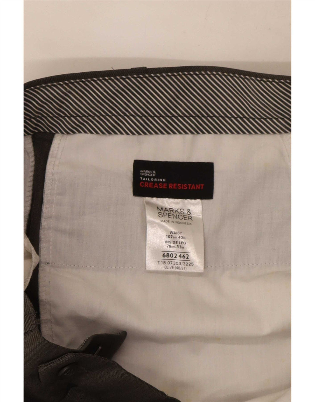 Marks & Spencer muške hlače s štipaljkama W40 L31 kaki poliester