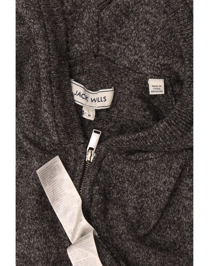 Jack Wills muški kardigan džemper s kapuljačom srednje sivi pjegavi poliester