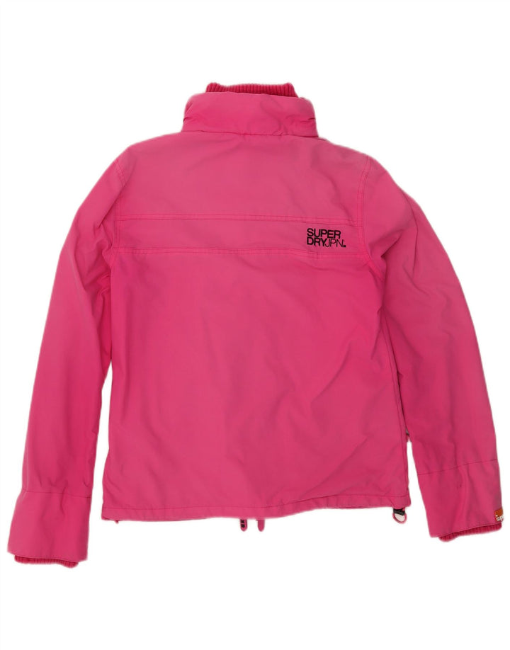 Superdry ženska kišna jakna s grafičkim motivima UK 14, veliki ružičasti najlon