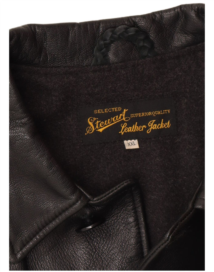 STEWART muška kožna jakna UK 44 2XL crna kožna klasična