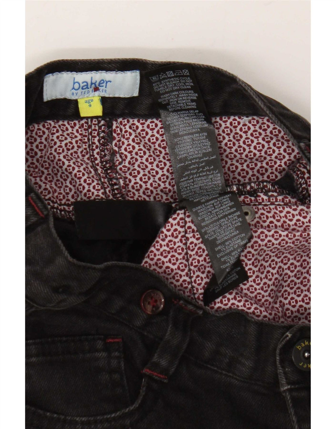 Ted Baker Boys Slim Jeans 8-9 Years W24 L22 Crni pamuk