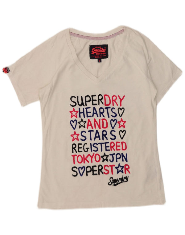 Superdry ženska majica kratkih rukava s grafičkim motivima UK 10 Mali bijeli pamuk