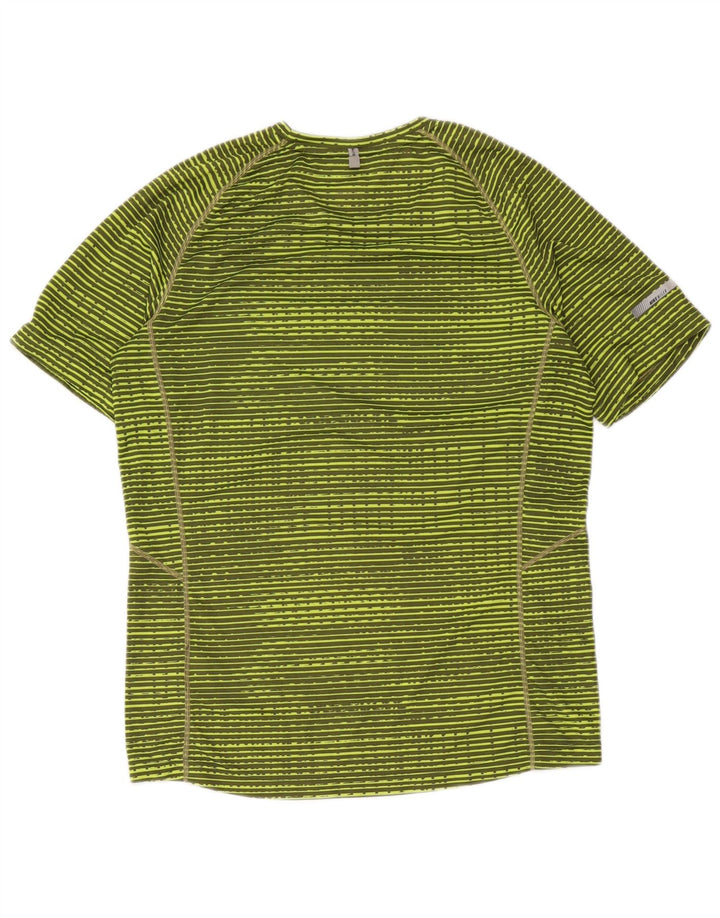 Nike Ženska Dri Fit T-Shirt majica UK 14 srednje zelene pruge od poliestera